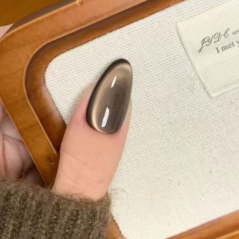 Handmade Press-On Nails: Modern Diamond Pattern, Cat Eye, Maillard, High-End, Brightening, Niche, Retro, for Students and Trendy Girls