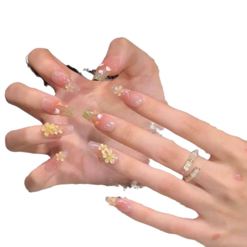 [Tulip Sea] Handmade, popular on Xiaohongshu, light luxury, high-end, medium-long length, wholesale gel nail tips, wearable fake nails