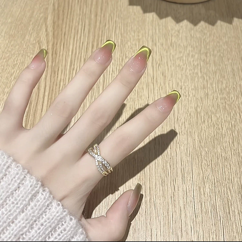 [The Wizard of Oz] Spring/Summer Dopamine Watermelon Green Handmade Popular on Xiaohongshu High-end Wholesale Wearable Nails