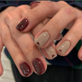 Cross-border bestseller: various square French-style outlined press-on nails, dazzling multi-nail art patches, detachable fake nails wholesale
