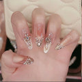Jingtu Qixin Long Wearable Nails, Handmade Nail Tips, Champagne Sparkling Manicure, High-end Internet Celebrity Nail Stickers